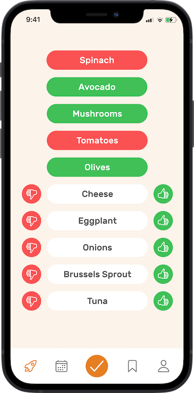 iPhone apppreferences selection screen